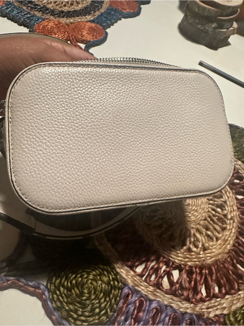 Tory Burch Pebbled Leather Crossbody Camera Bag in Light Taupe - Picture 11 of 16